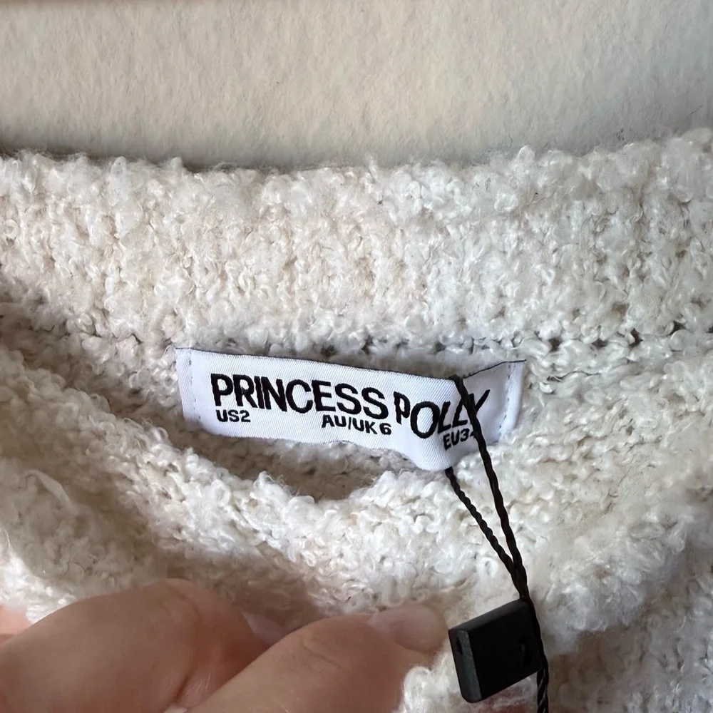 NWT Princess Polly Cloud Maxi Cream Dress Strapless Boucle Size 2 - Picture 12 of 14
